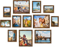 decorUhome Assorted Picture Frames Collage Wall Decor for Photo Gallery Display Set of 12 Including Four 8x10 / Four 5x7 / Four 4x6 for Family Wall Decor, Distressed Brown, 12 Pack
