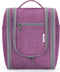 Narwey Small Hanging Toiletry Bag Women Travel Makeup Bag Organizer Toiletries Bag for Travel Size Essentials Accessories Cosmetics (Medium, Dark Purple)