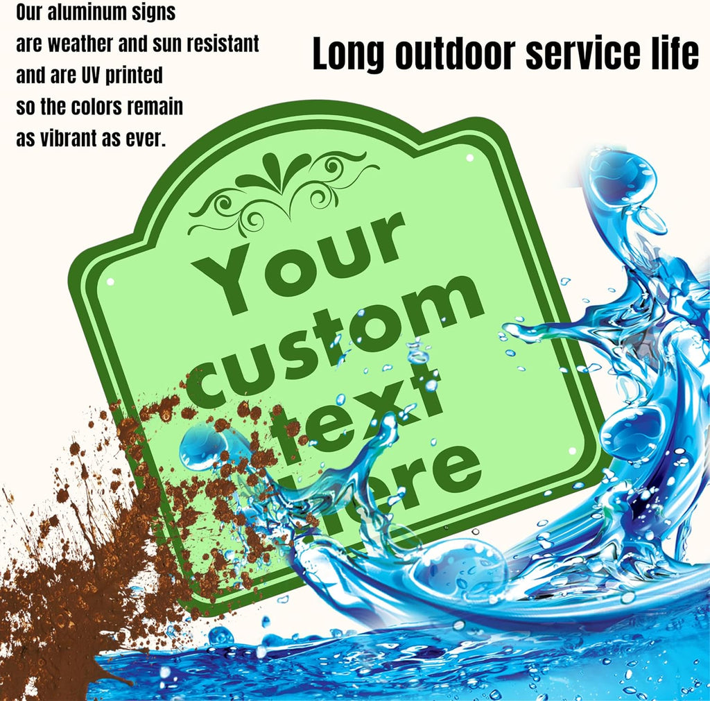 Custom Aluminum Weatherproof Metal Sign, Modern Customizable, Green, 8*8 Inch, Indoor/Outdoor, Versatile Mount