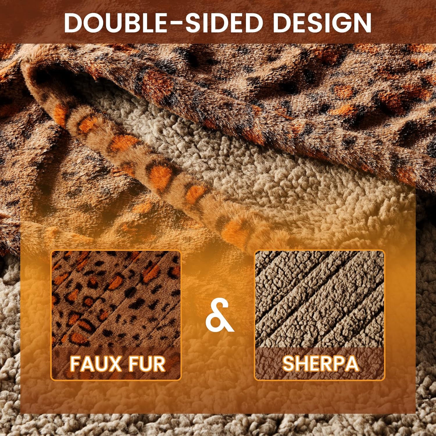 Bearhug Electric Blanket Queen Size, 84" x 90" Heated Blanket Dual Controllers, Faux Fur & Sherpa, 10 Heating Levels & 1-12H Auto Off, Over-Heat Protect, ETL, Machine Washable