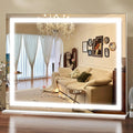 ROLOVE 23x18 Inch Lighted Vanity Mirror, 3-Color Dimmable LED & Touch Control - Large Makeup Mirror for Dressing Room (Wall/Tabletop Mount)
