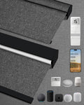 Kincmo Motorized Blinds with Remote,100% Blackout Motorized Roller Shades Work with Apple Homekit,Alexa,Google, Custom Electric Blinds with App,Voice Control (Classic Dark Grey)