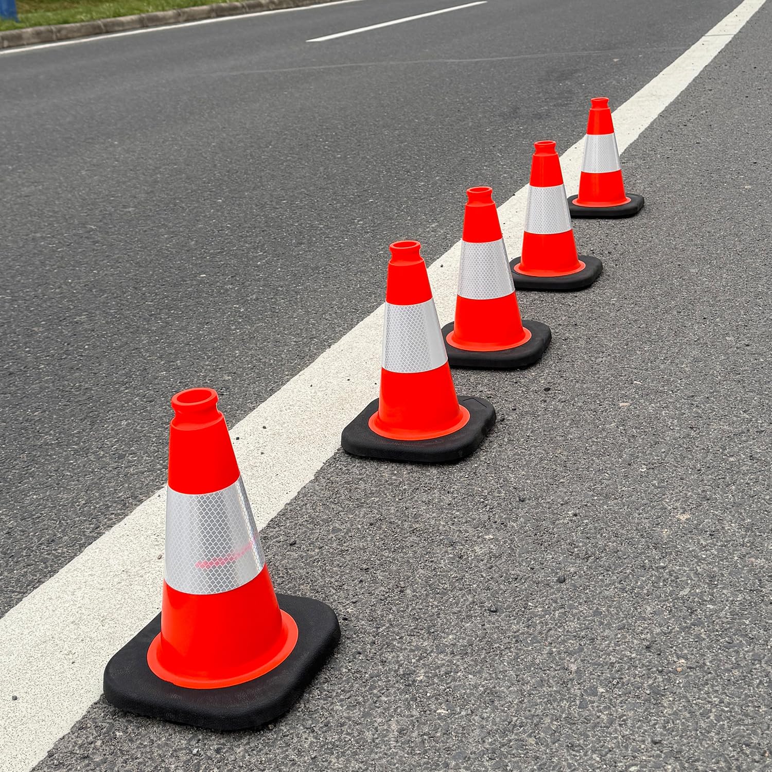 12" inch Traffic Cones Soccer Training Cones Sport Cones Road Parking Cone with 4" Highly Reflective Collar(8 Pack)
