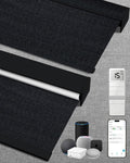 Kincmo Motorized Blinds with Remote,100% Blackout Motorized Roller Shades Work with Apple Homekit,Alexa,Google, Custom Electric Blinds with App,Voice Control (Eclipse Onyx Black)