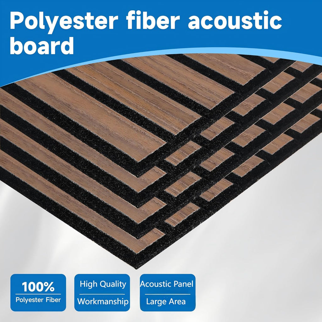 5 Pack Large Acoustic Wall Panels 47.2 x 23.6 x 0.4 Inch Sound Proof Sound Absorbing Polyester Fiber Panels Self-Adhesive Decorative Acoustic Panels for Home Studio, Office, Recording