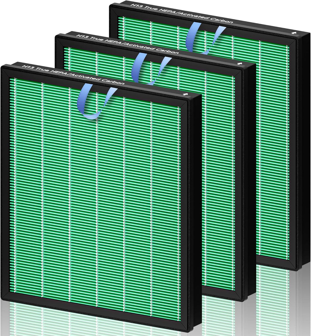 Improvedhand Vital 100S HEPA Replacement Filter Toxin Absorber Compatible With LEVOIT Vital 100S/100S-P Air Purifier, High-Efficiency 3-IN-1 True HEPA and Activated Carbon Filters, Pack of 3, Green