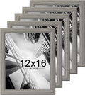 KTKDE 12x16 Picture Frame Set of 5, Wooden frames Grey, Vertical & Horizontal Wall Hanging for Wall Display,Studio Gallery Photo Frame for Photos, Posters & Art Prints