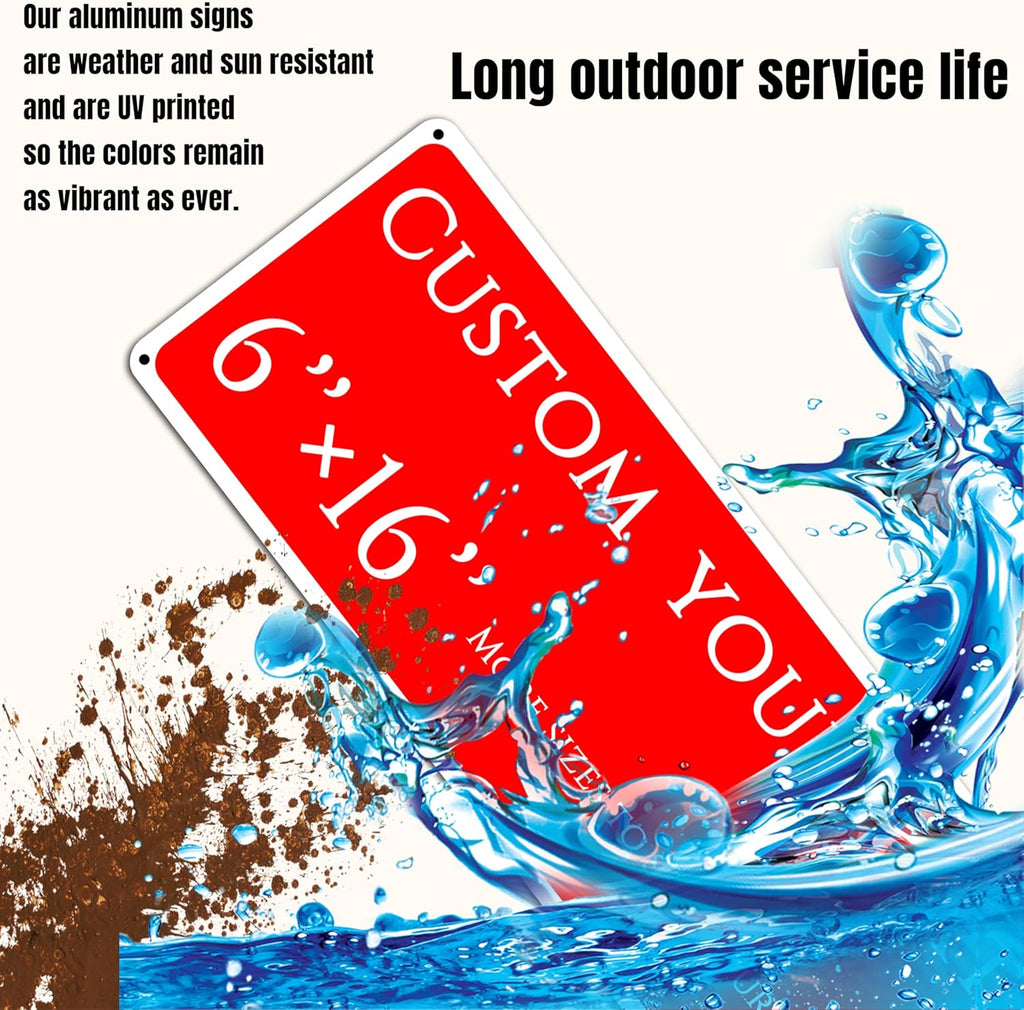 custom street sign,Custom Sign, Aluminum Weatherproof Metal Sign Multiple Sizes, Reflective.Customize for Office, Business, Workplace, office, Home, Delivery Signs(6 * 16 Inch)
