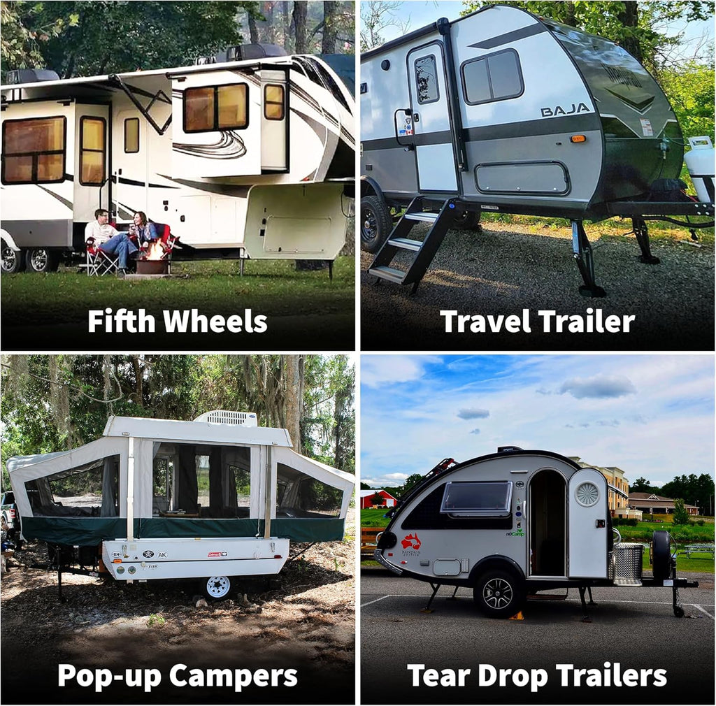 SnapPad SnapJack® QD (Pack of 2) | Two-Point Trailer Jack Stands Featuring 5.5" Metal Foot | Adds 61% Additional Surface Area, 3.79 lbs. Per Pad & 7.25" Total Width | Must-Have RV Accessories