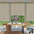 SmartWings Motorized Smart Blinds for Windows in Light Filtering, Electric Remote Roller Shades Compatible with Alexa/Google Home/Homekit, Custom Up to 110”W x 148”H, Safari Translucent Biscuit