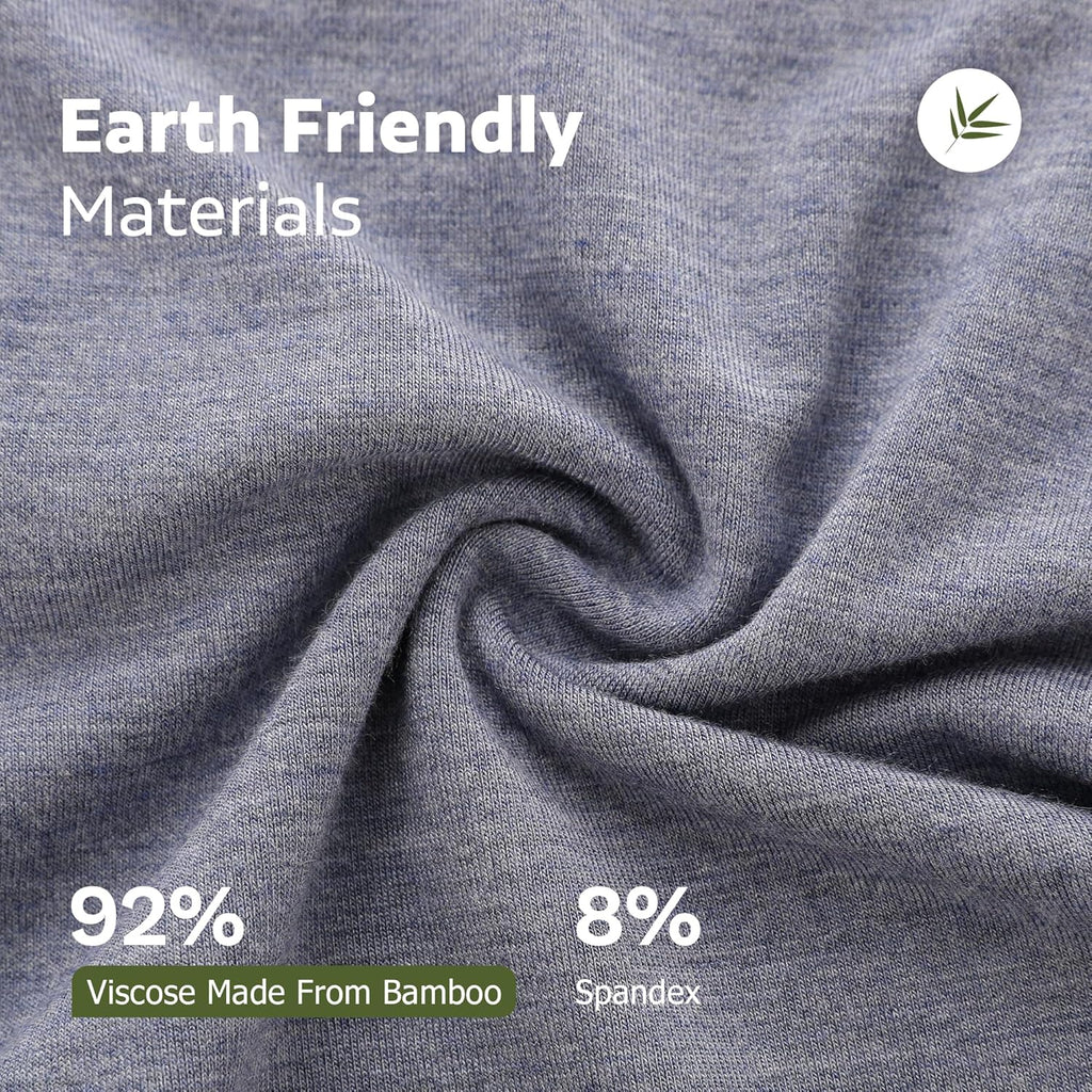 BAMBOO COOL Men's Ultra Breathable Underwear,No Riding Up Boxer Briefs with ComfortFlexible Waistband,Multipack