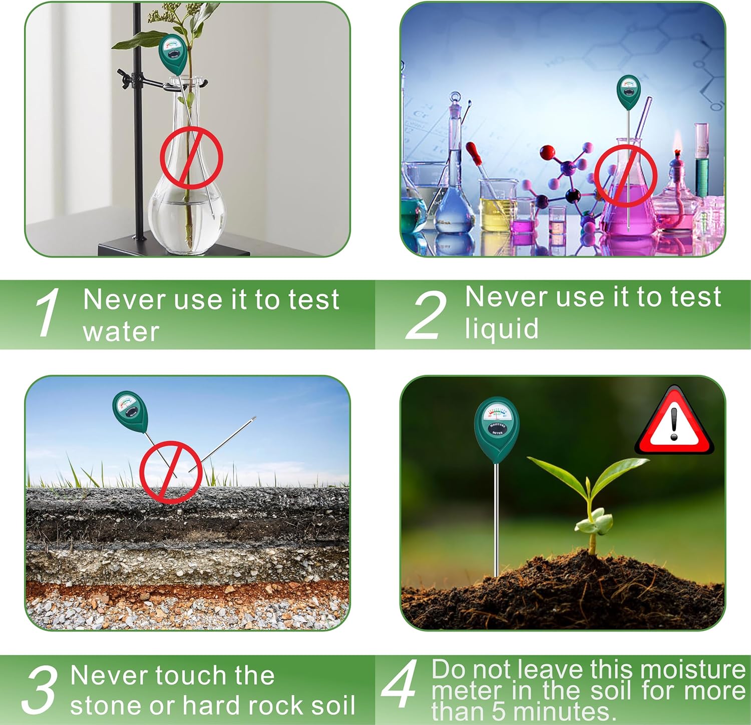 XLUX Long Probe Deep Use Soil Moisture Meter, Water Monitor Indicator Sensor, Hygrometer for Outdoor Indoor Large Pot Plants, Flower, Gardening, Farming