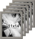 KTKDE 11x14 Picture Frame Set of 5, Wooden frames Grey, Vertical & Horizontal Wall Hanging for Wall Display,Studio Gallery Photo Frame for Photos, Posters & Art Prints