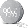AVINIA Desk Timer for Productivity Magnetic Digital Kitchen Timer Rechargeable Fabric Mesh Cover 99 Mins Countdown/Count Up Stylish Efficana Konah Home Timmer for Cooking (Fabric Gray)