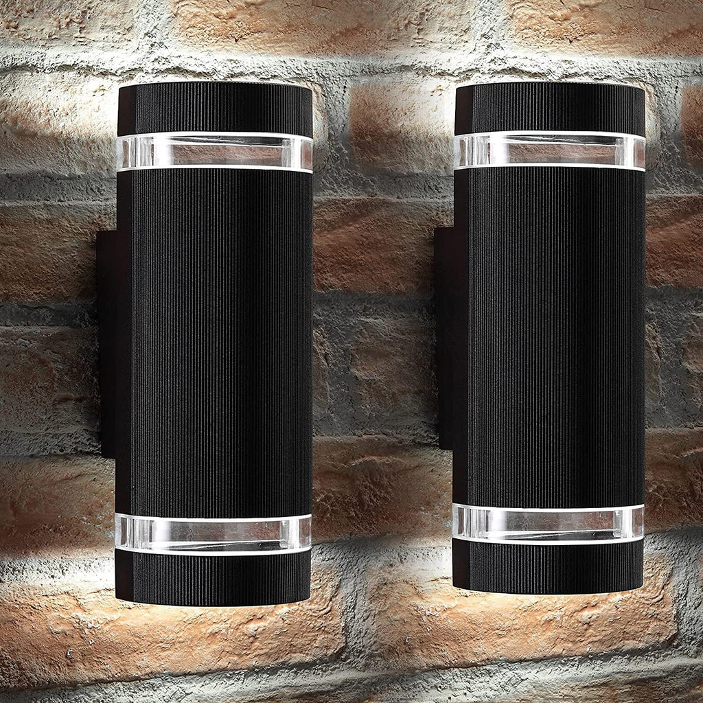Dusk to Dawn Outdoor Lighting, Bling Exterior Wall Sconce - ETL Listed, Outdoor Light Fixtures Wall Mount Cylinder Design -White Up Down Outdoor Lights for House, Porch, Backyard (2 Pack)