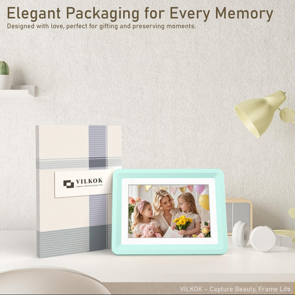 Green 5x7 Picture Frame with Acrylic Front 1 Pack, ABS Frame for 5x7 or 4x6 Photos, Shatterproof UV-Resistant Tabletop Photo Frame, Vertical/Horizontal Display for Home Décor