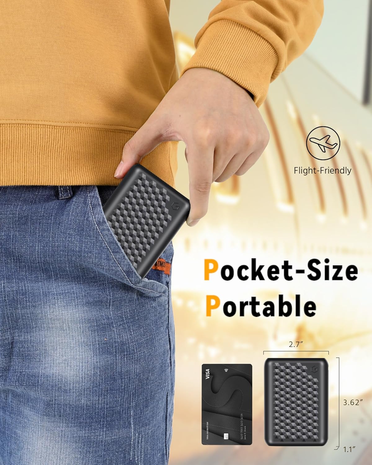 Genovega 12v 18400mAh Power Bank High Capacity Fast Charge Battery Pack Type-C Input，USB DC Type-C Output for Graphene Heated Jackets Vests Hoodies Digital Display for Wulcea VERGOO