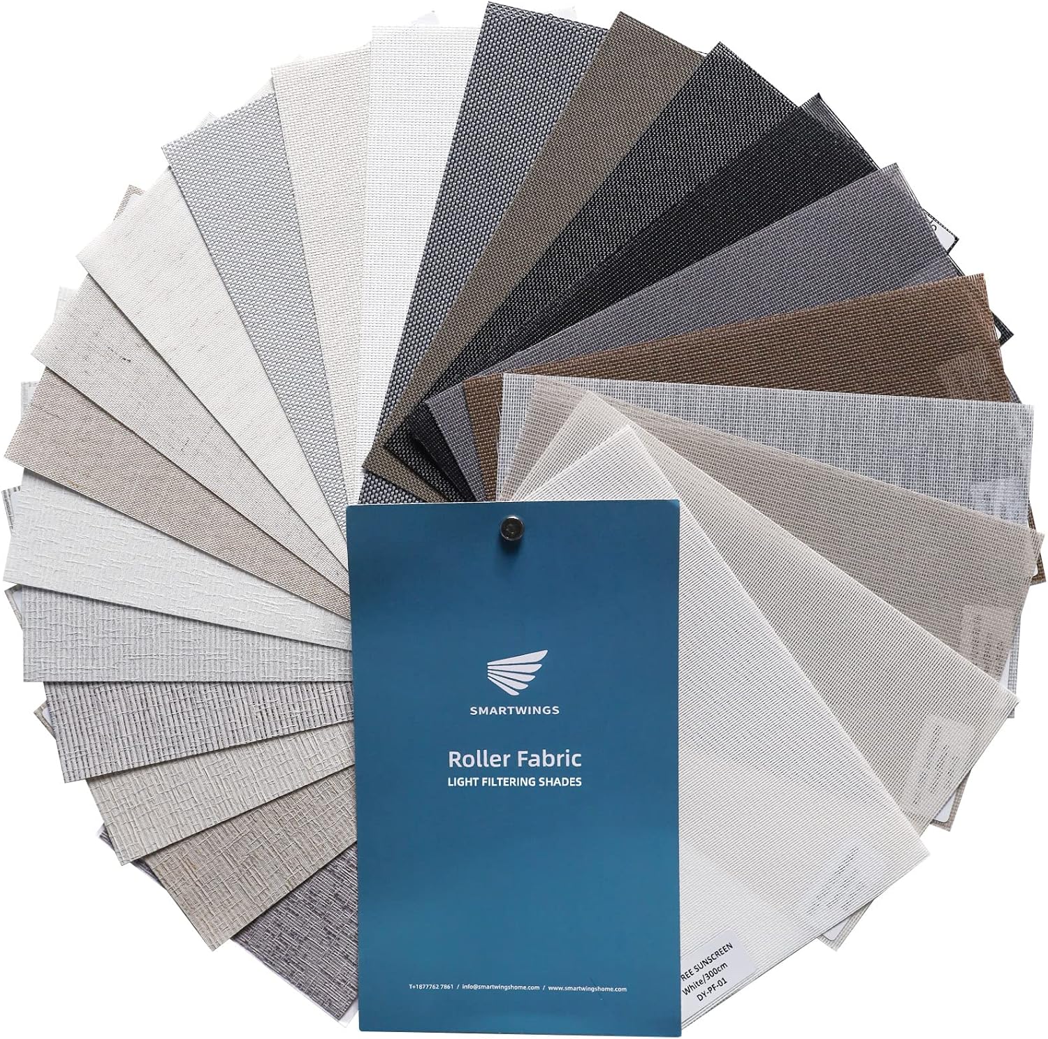SmartWings Motorized Light Filtering Shades, Work with Matter Thread Apple Homekit, Alexa SmartThings Google, Cordless Window Shades with Remote Control, Rechargeable, Custom Size, Fabric Sample