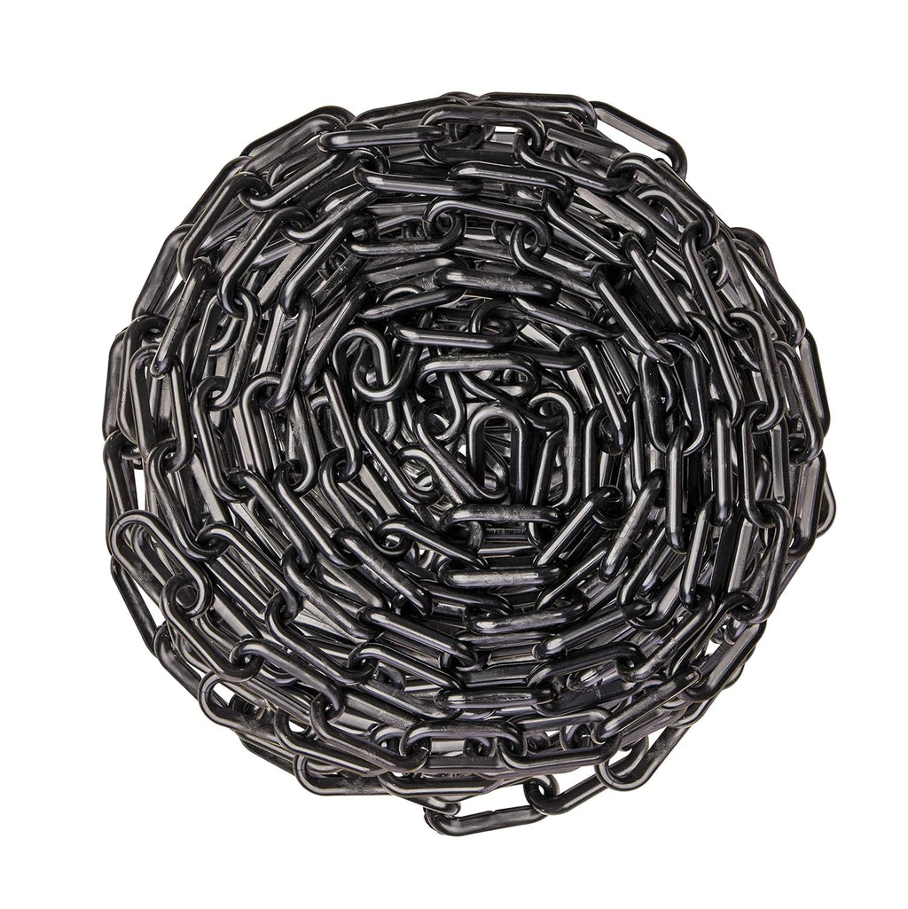 US Weight (Made in USA) 2" x 500' Black Plastic Safety Chain ft. SunShield UV Resistant Technology
