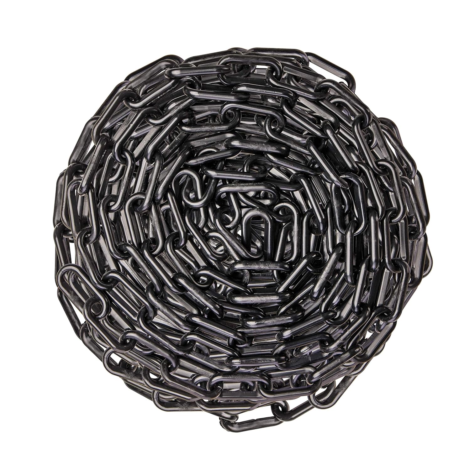 US Weight (Made in USA) 2" x 500' Black Plastic Safety Chain ft. SunShield UV Resistant Technology