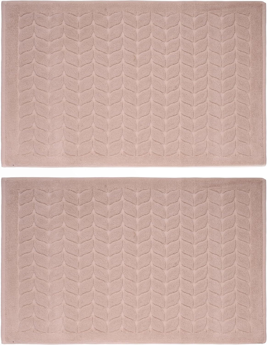 BAGNO MILANO Turkish Bath Towels, Soft Plush Jacquard Luxury Bath Towels, Quick Dry Towel Set (Latte, 2 Pcs Bathmat Set)