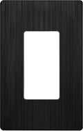 LIDER Brushed Finish Decorator Switch Cover, Screwless Wall Plate, Mid-Size 1-Gang 4.88" x 3.11", Unbreakable Polycarbonate Thermoplastic, UL Listed, LSWP-31M-BBK, Brushed Black