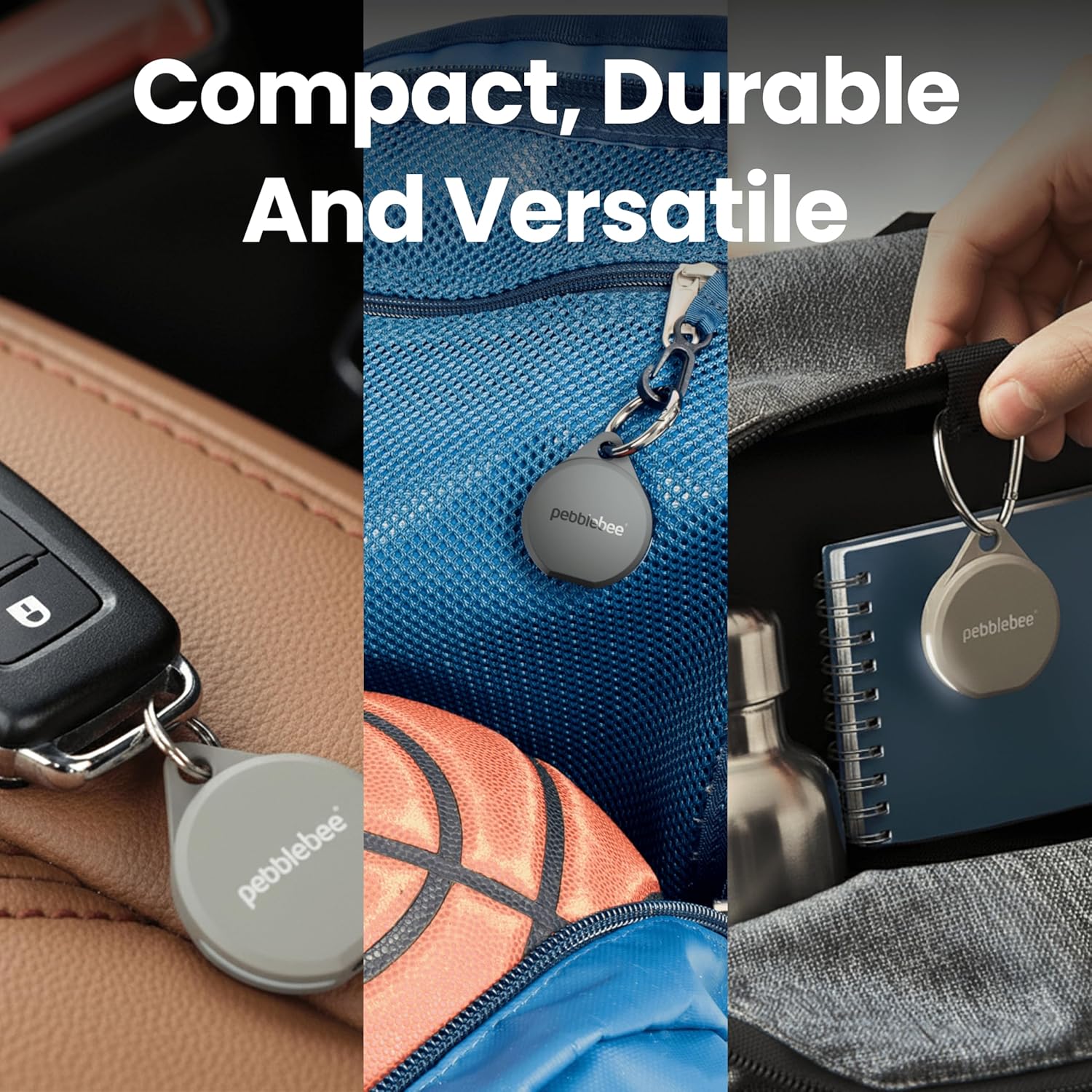 Pebblebee Clip 5 | Rechargeable Bluetooth Tracker Tag for Keys & Bags | Alternative to Air Tag & Android Trackers | 130 dB Siren, Bright LED Strobe, 12-Month Battery, Alert Safety Mode & Phone Finder