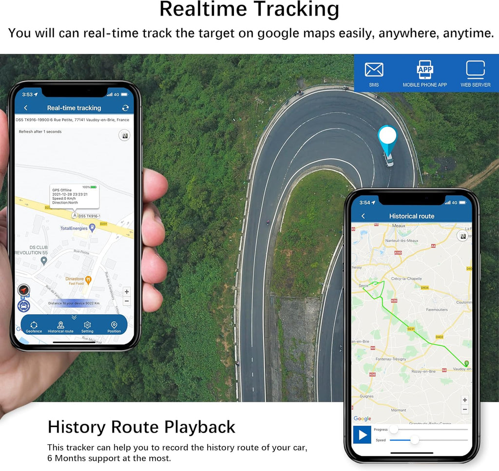 GPS Tracker for Vehicles Long Battery Life 20000mAh up to 150 Days Battery Tracker Device for Vehicles Unlimited Distance Car GPS Tracker Device Magnetic Waterproof for Cars, Fleets TK918 4G
