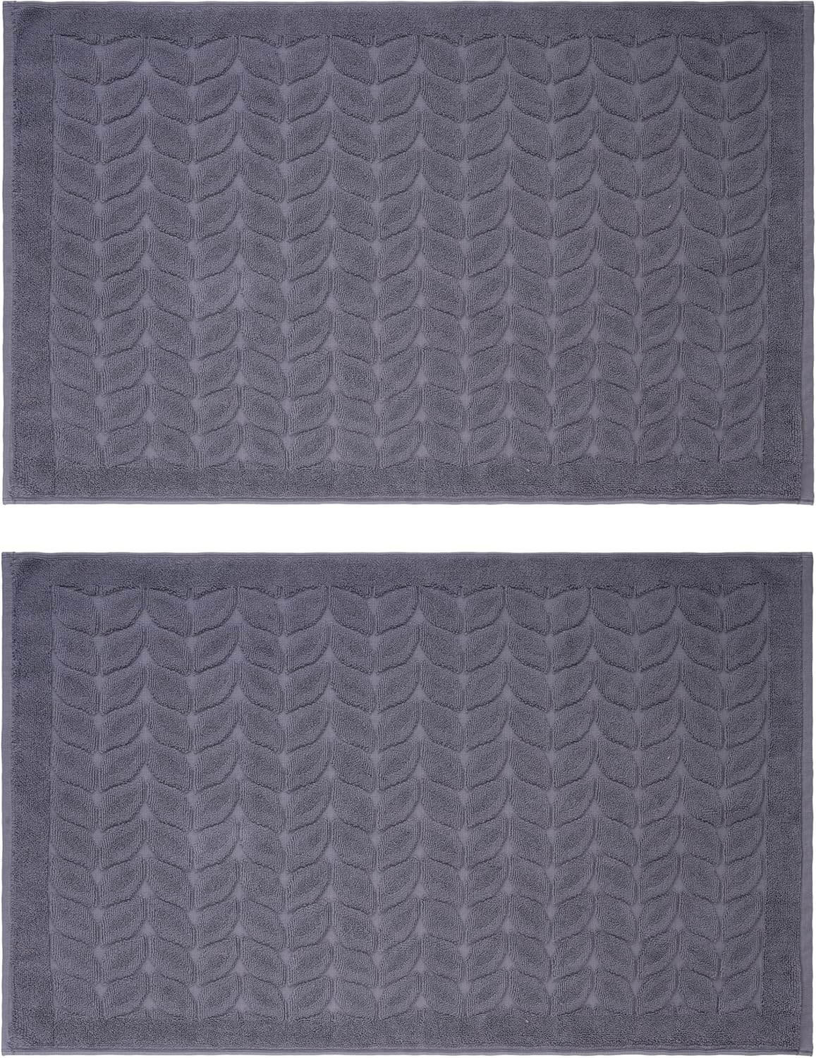 BAGNO MILANO Turkish Bath Towels, Soft Plush Jacquard Luxury Bath Towels, Quick Dry Towel Set (Charcoal, 2 Pcs Bathmat Set)