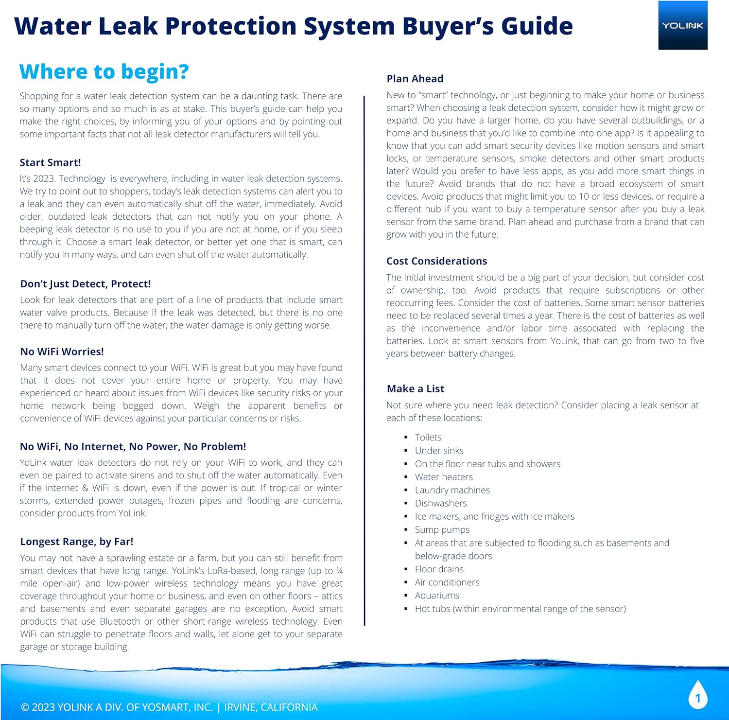 YoLink X3 Version Smart Water Leak Protection Kit: X3 Valve Controller, Bulldog, (4) Leak Sensors & Hub