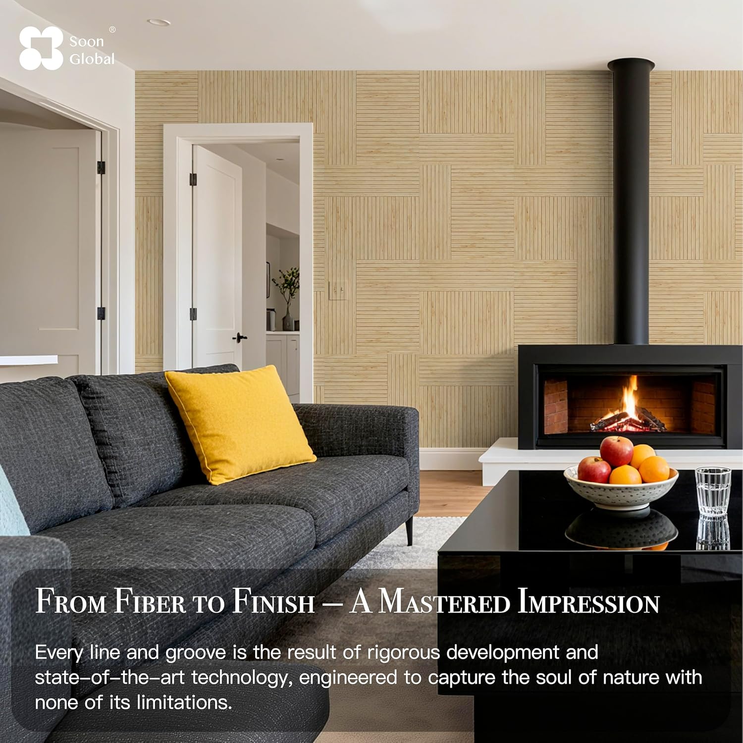 Acoustical Wall Panels, 6-Piece 23.62 X 23.62 Inches Art Acoustic Panels, Decorative Acoustic Panels, Acoustic Wall Panels, Sound Absorbing Wall Art, Zen Split
