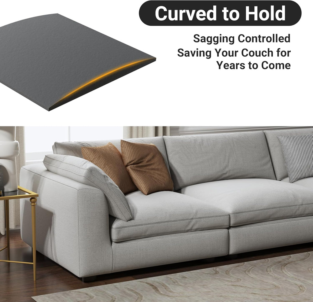 Couch Cushion Support for Sagging Seat, High Density Foam Sofa Support Replacement for Furniture, Curved Couch Supporter for Under The Cushions, Grey Set of 3