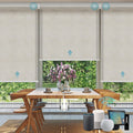 SmartWings Motorized Smart Roller Shades in Light Filtering, Electric Blinds with Remote for Windows Compatible with Alexa/Google Home/Homekit, Customized, Safari Translucent Cream