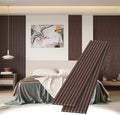 Wood Slat Wall Panels, 2 Pack 8 x 1 ft Decorative Wood Panels for Wall,Stylish Wall Panels for Interior Wall Decor, Modern Acoustic Wood Wall Panels with Felt Backing, Walnut