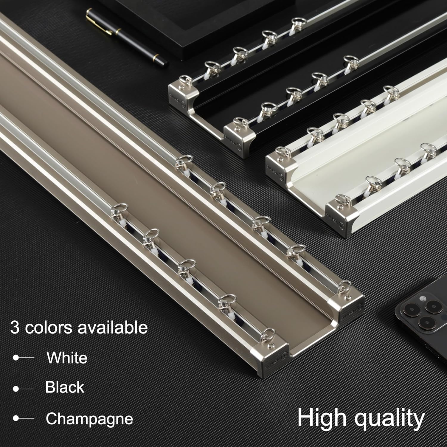 Ceiling Curtain Track Double Rail System Sliding Curtain Rail (Champagne, 3M)