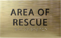 6" X4" Area of Rescue Sign - ADA Compliant Tactile Graphics Grade 2 Braille Text Wall Sign | Emergency Assistance, Refuge Place Sign for Schools, Offices, Apartments & Restaurants
