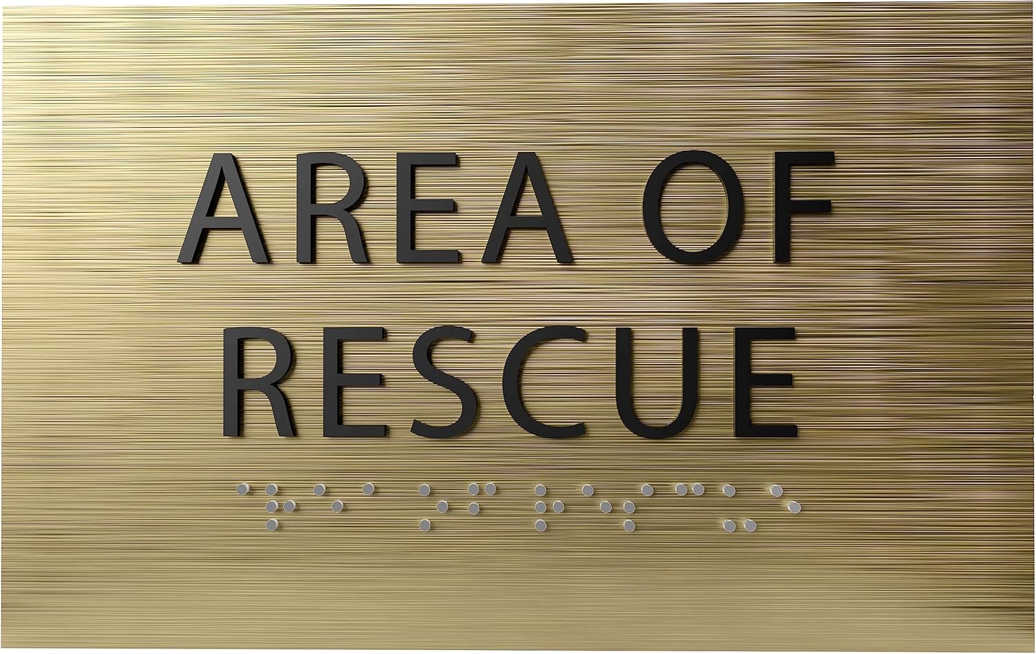 6" X4" Area of Rescue Sign - ADA Compliant Tactile Graphics Grade 2 Braille Text Wall Sign | Emergency Assistance, Refuge Place Sign for Schools, Offices, Apartments & Restaurants