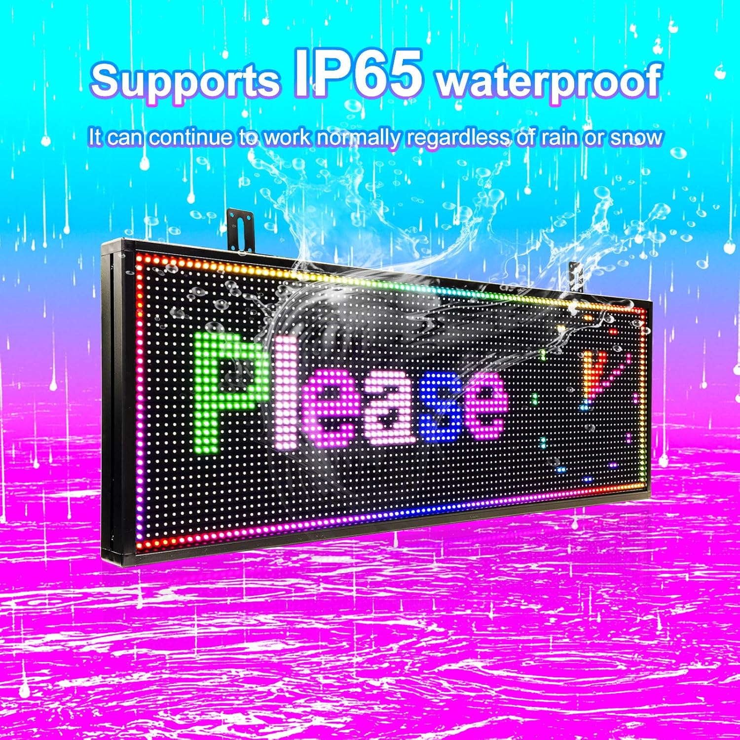 Programmable Scrolling LED Sign Outdoor Signs for Businesses Pantalla LED Para Publicidad Waterproof Digital Display Board - Custom Electronic Message Panel for Wall (Letrero) 39"X14"