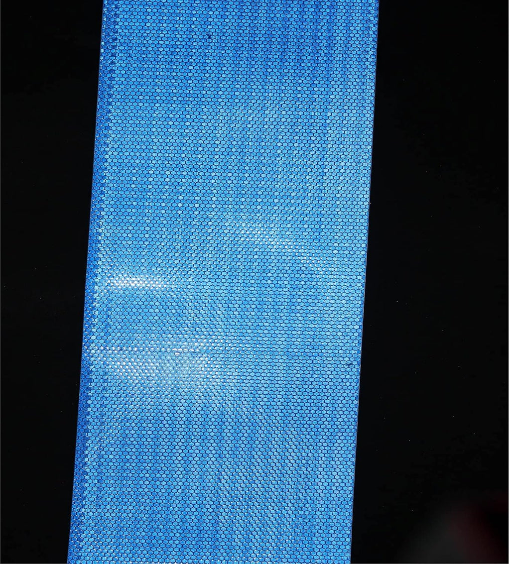 Reflective Tape Blue Outdoor Waterproof 8 inch, High Visibility Industrial Marking Tape, Safety Adhesive Stickers (11 feet)