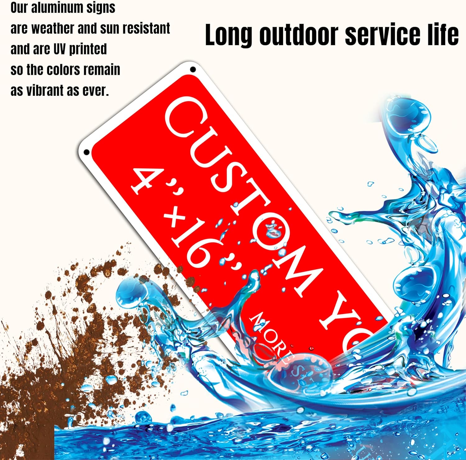 Custom Sign,street signs customized，Aluminum Weatherproof Metal Sign Multiple Sizes,Single-sided and double-sided, Customize for Office, Business, Workplace, office, Home, Delivery Signs(4 * 16 Inch)