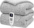 Heated Blanket Electric Blanket Full - Fast Heating Blanket Throw Double Sided Sherpa Ultra Soft Cozy with 10 Heating Levels & 2-10 Hours Auto Off, Mashine Washable, 72 x 84 Inches, Grey