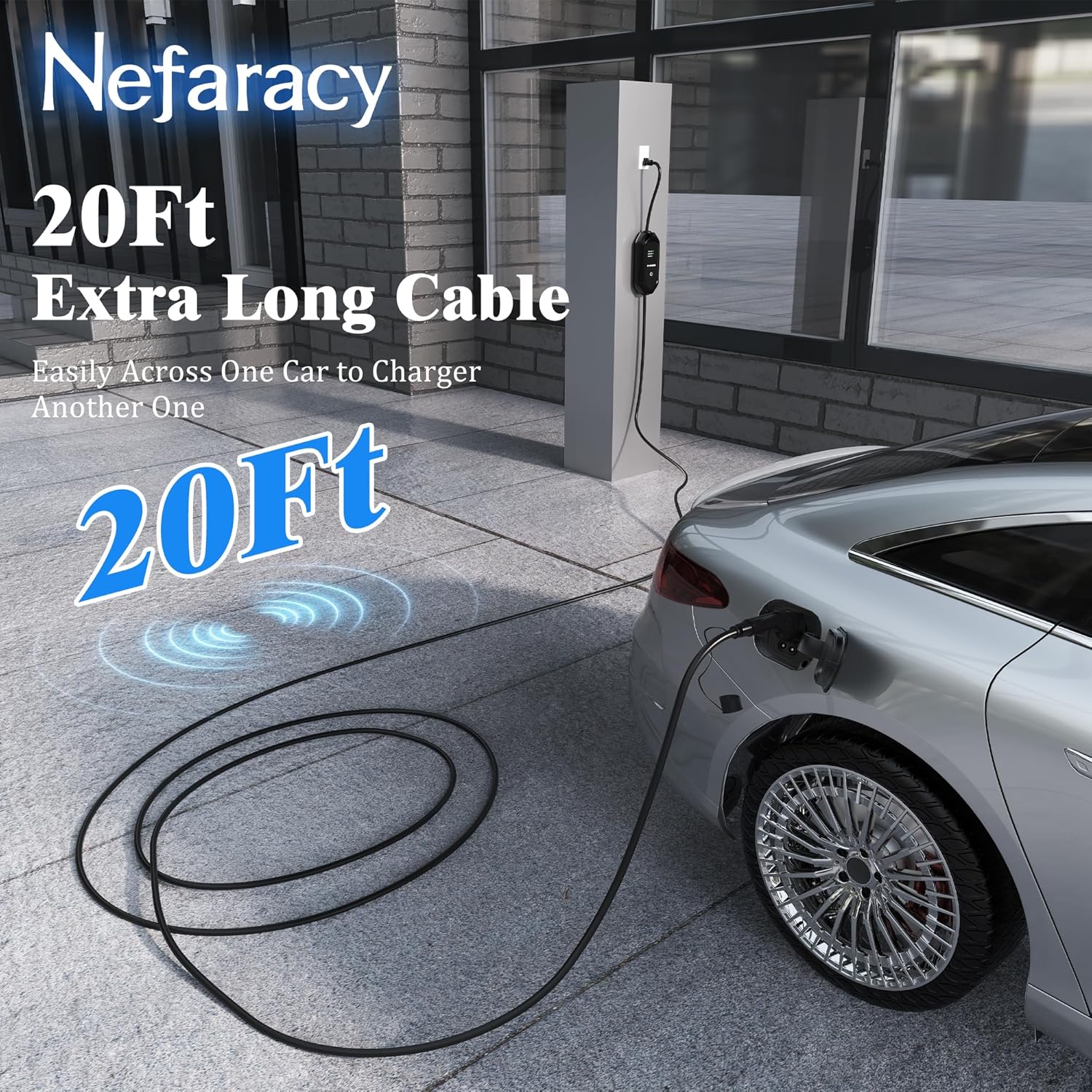 Level 1 EV Charger 16A Amp, 110V Portable EV Charger with 20FT Cable,NEMA 5-15 Plug, Home Electric Vehicle Charging Station for All J1772 Electric Cars Indoor/Outdoor Charging