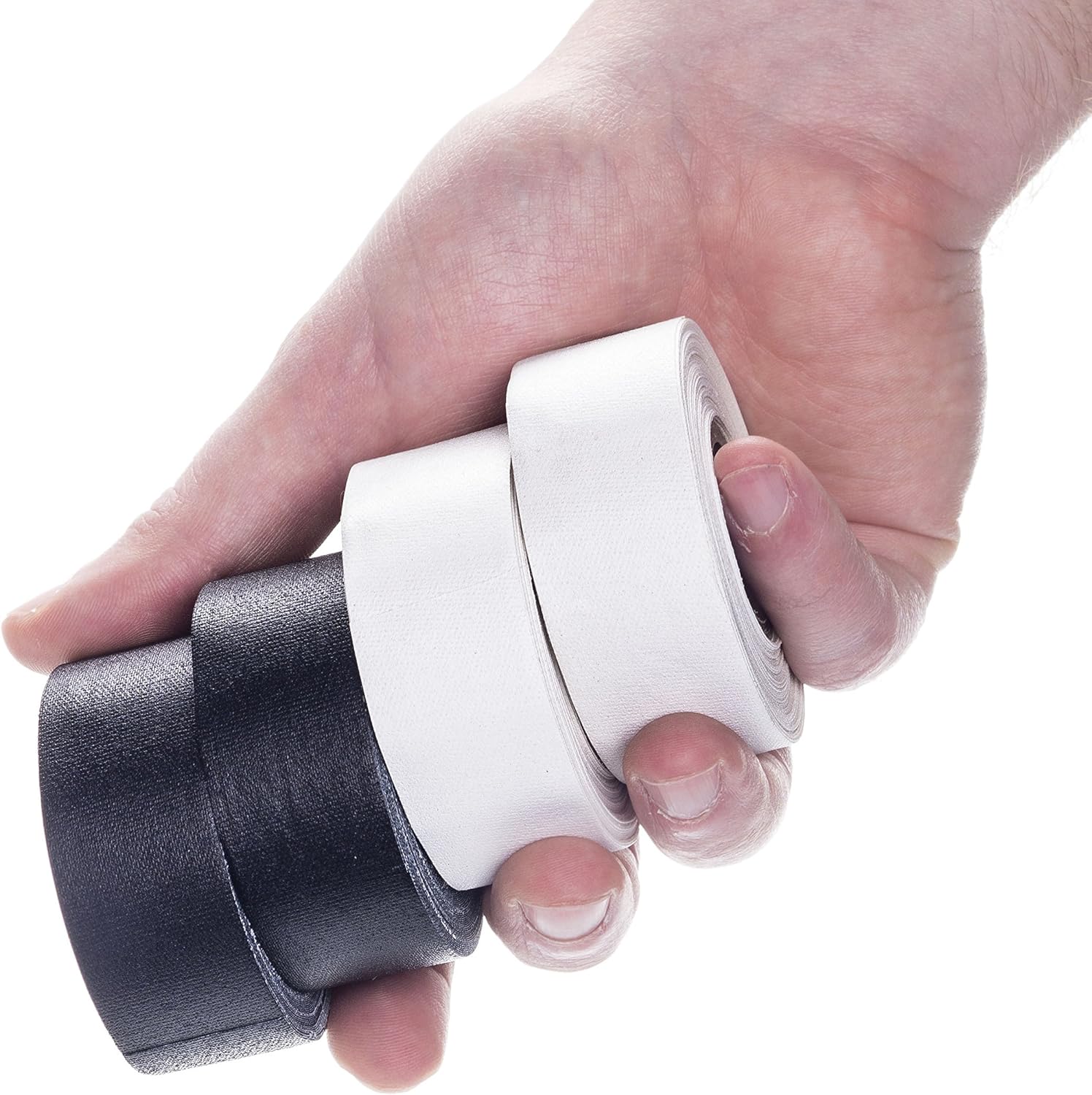 Professional Premium Grade Gaffer Tape - Heavy Duty Pro Gaff Tape - Holds Down Wires Leaves No Sticky Residue Easy to Tear, Multipurpose (4-Pack Gaffers Tape White, 1 Inch x 8 Yards Each roll)