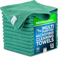 MW Pro Microfiber Cleaning Cloth | Green (12 Pack) | Size 16" x 16" | All Purpose Microfiber Towels - Clean, Dust, Polish, Scrub, Absorbent