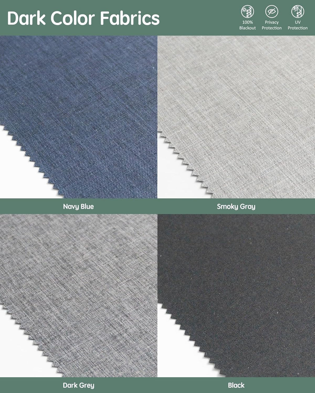 Yoolax Fabric Sample Blinds, Blackout Blinds Roller Shades, Shades for Windows, Fabric Sample (Multicolor)