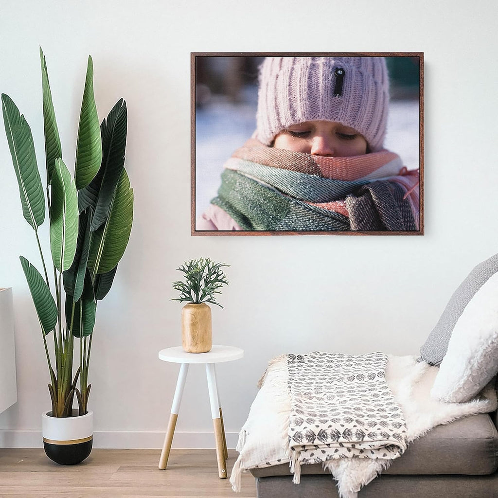 P&L ART. Personalized Custom Canvas Prints: Photo On Canvas Transform Your Photos into Stunning Framed Wall Art Digitally Printed Photo To Canvas Ideal for Home Decor Gifts Keepsakes Walnut 18X24