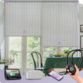 Graywind Motorized Roller Shades Compatible with Alexa Google Hardwired WiFi Smart Light Filtering Blind Remote Automated Blinds Electric Window Shade, Custom Size (3% Openness Solar Silver)