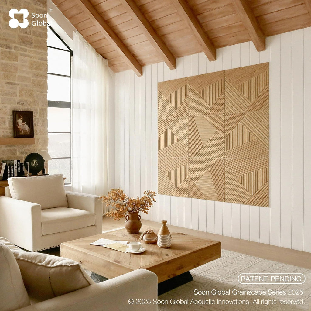 Acoustical Wall Panels, 6-Piece 23.62 X 23.62 Inches Art Acoustic Panels, Decorative Acoustic Panels, Acoustic Wall Panels, Sound Absorbing Wall Art, Timber Spiral