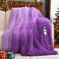 Heated Electric Blanket Throw,Warm Winter Birthday Gifts for Women Her Grandma-Faux Fur with Soft Sherpa,10 Heat Settings,5 Time Settings with Fast Heating, 50x60, Mystic Purple
