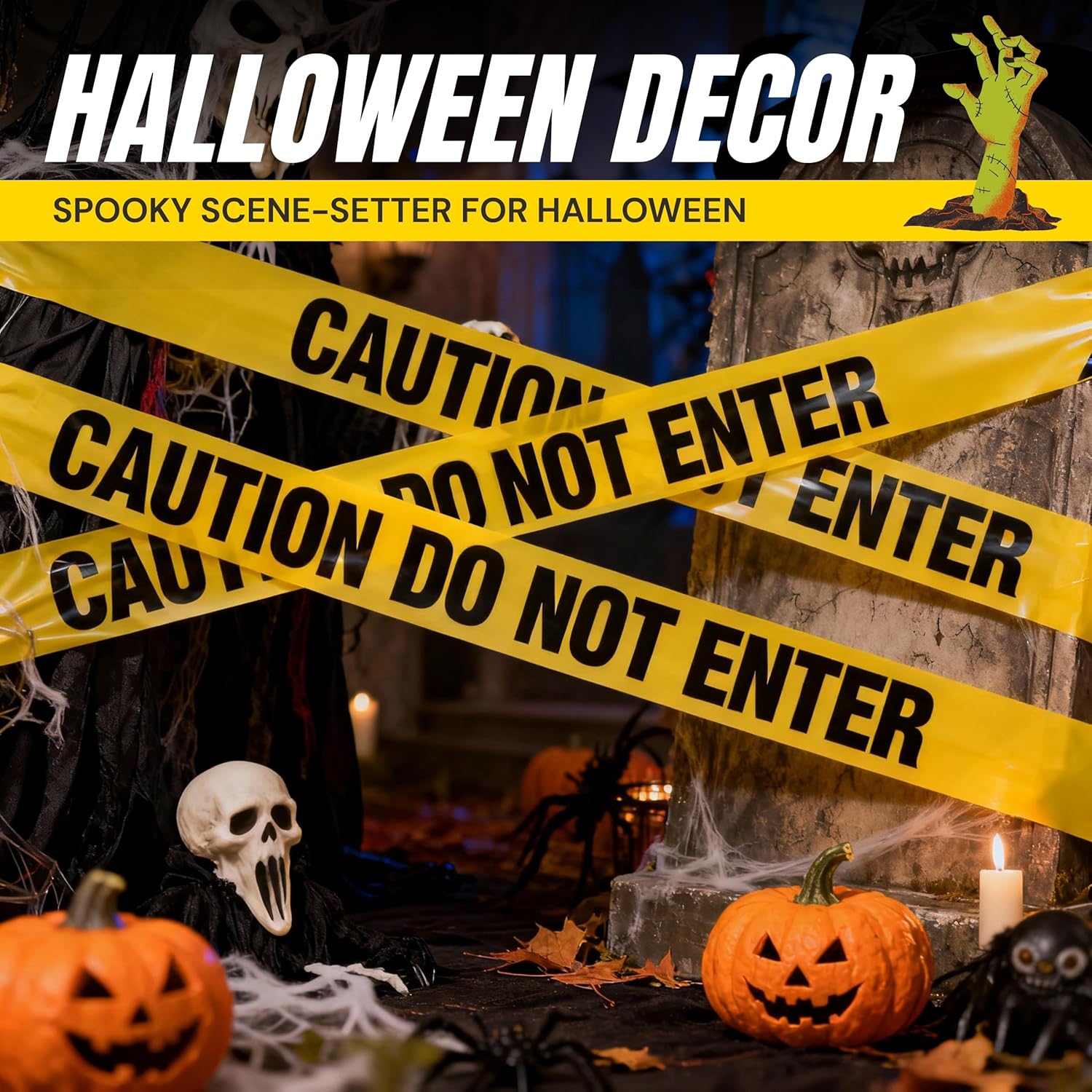 Caution Do Not Enter Tape 3 inch X 1000 feet • Bright Yellow with a Bold Black Print • 3 in. Wide for Maximum Readability • Tear Resistant Design